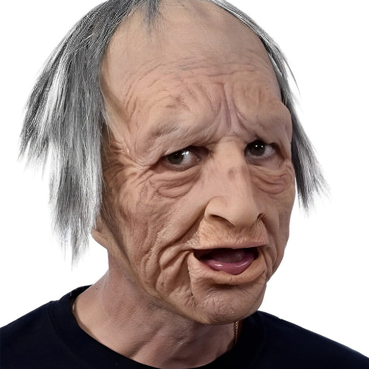 Halloween Elderly Character Mask – Full Face Party Costume - Evil Old Man