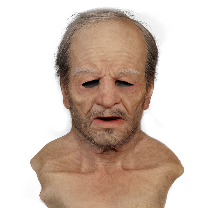 Halloween Elderly Character Mask – Full Face Party Costume - Nice Grandpa