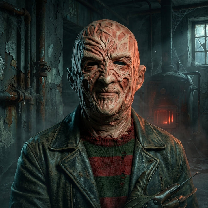 Halloween Freddy Krueger Mask & Glove Set - Scarred Horror Costume Acc