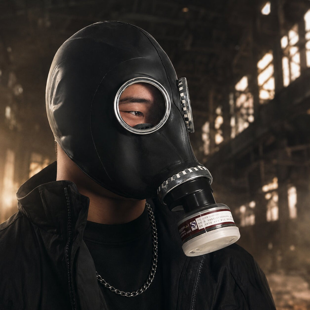 Halloween Gas Mask - Black Costume Accessory