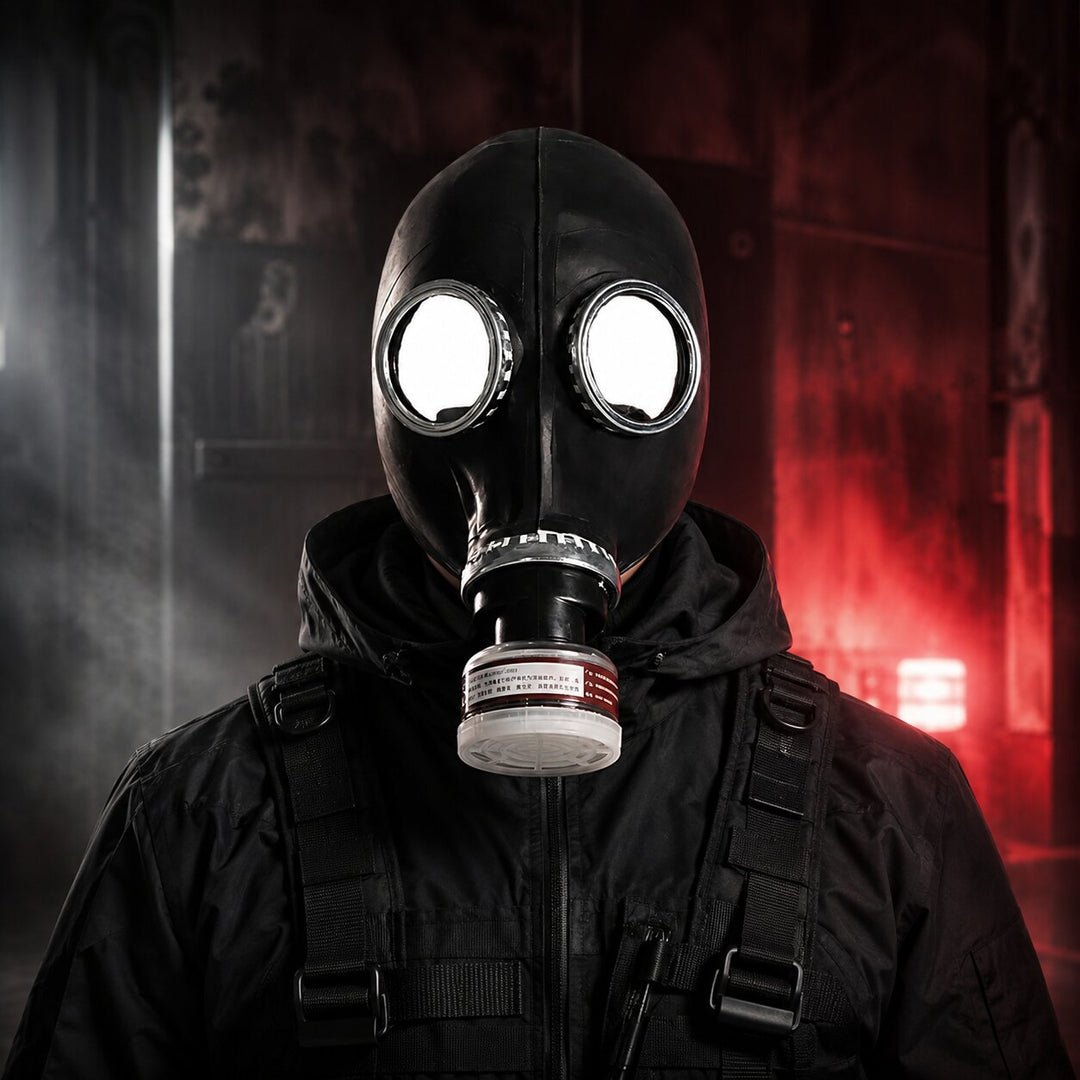 Halloween Gas Mask - Black Costume Accessory
