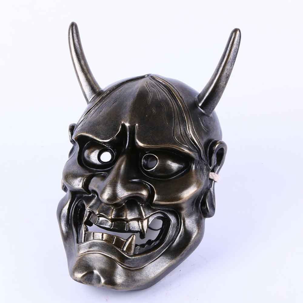 Halloween Ghost Head Mask - Resin Party Accessory - Gold