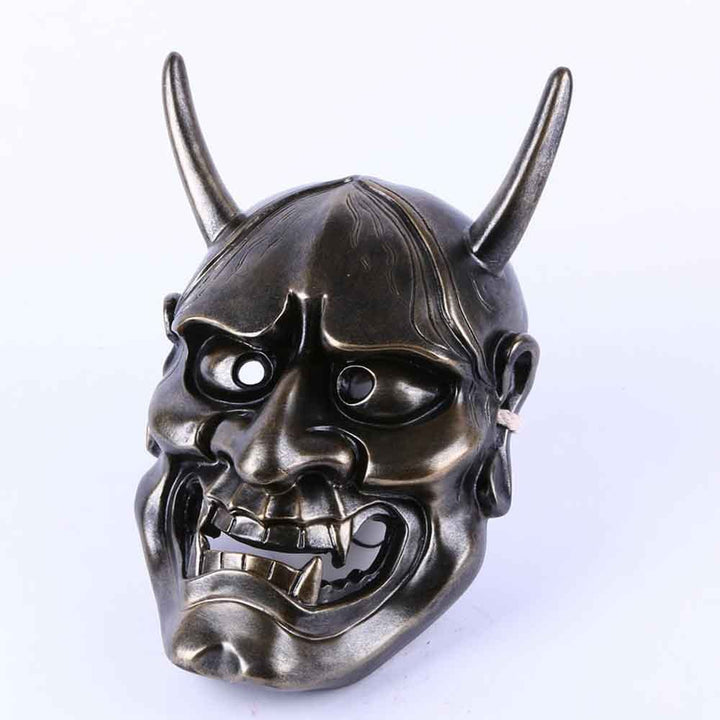 Halloween Ghost Head Mask - Resin Party Accessory - Gold