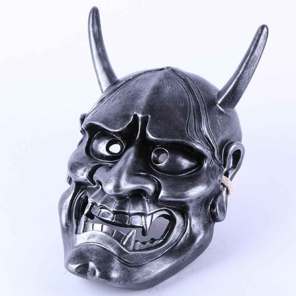 Halloween Ghost Head Mask - Resin Party Accessory - Silver