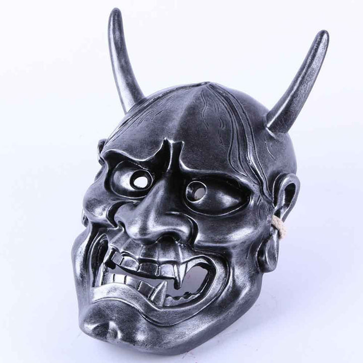 Halloween Ghost Head Mask - Resin Party Accessory - Silver