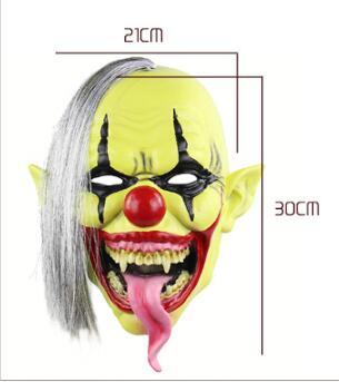 Halloween Green Face Clown Latex Mask - Horror Party Costume