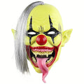 Halloween Green Face Clown Latex Mask - Horror Party Costume