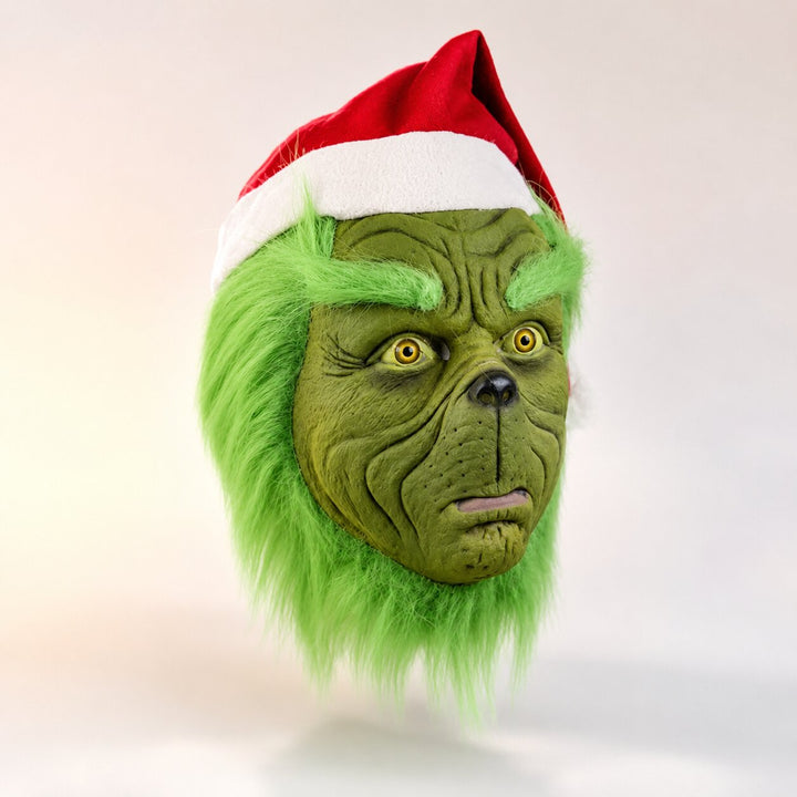 Halloween Grinch Mask with Gloves - Complete Costume Set