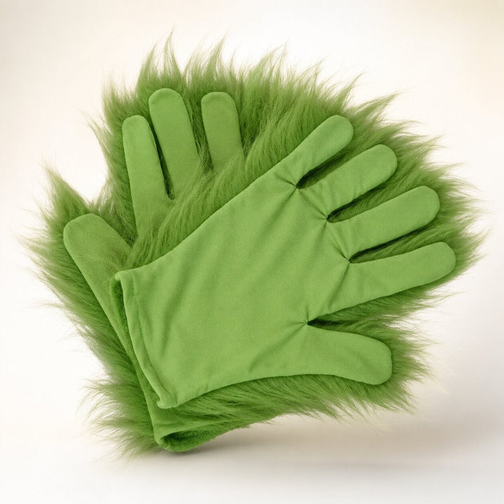 Halloween Grinch Mask with Gloves - Complete Costume Set