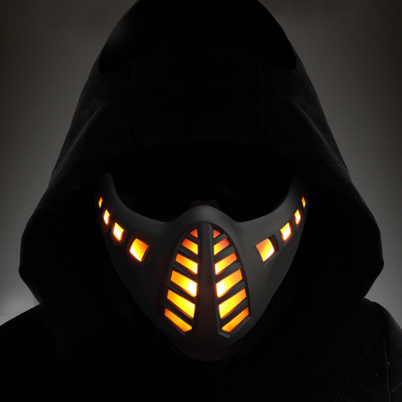 Halloween LED Half Face Mask - Light-Up Party Accessory