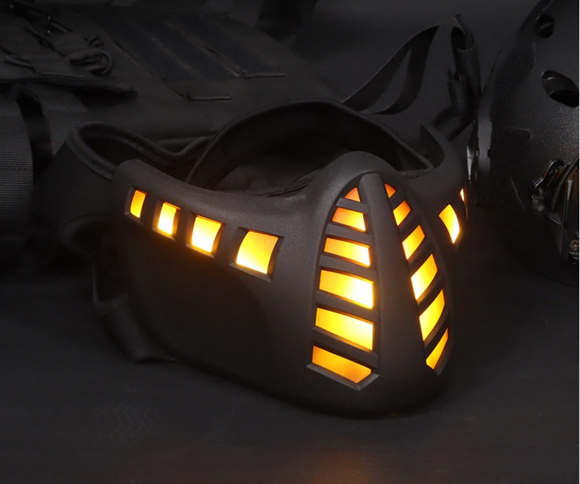 Halloween LED Half Face Mask - Light-Up Party Accessory