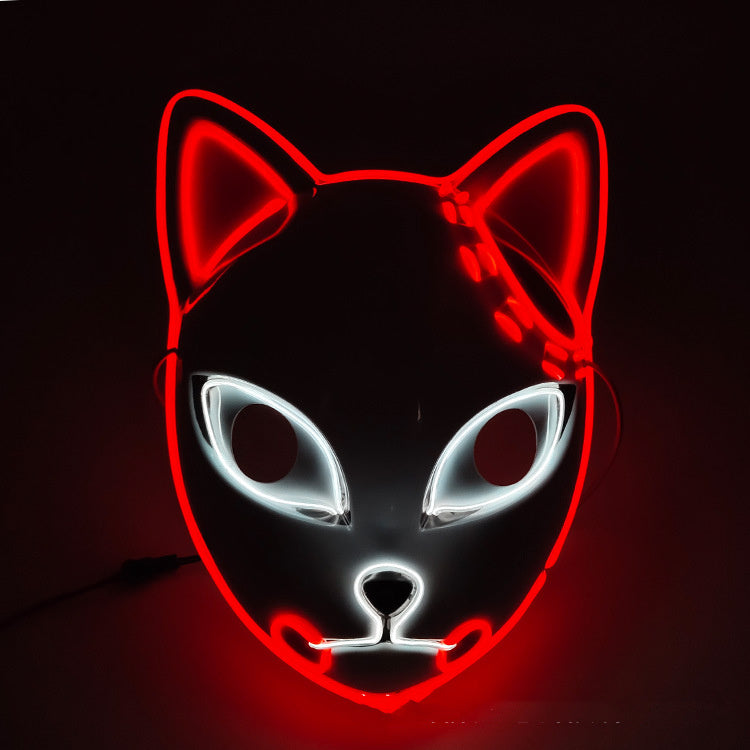 Halloween Light-Up Mask - Glowing LED Cosplay Accessory - Green