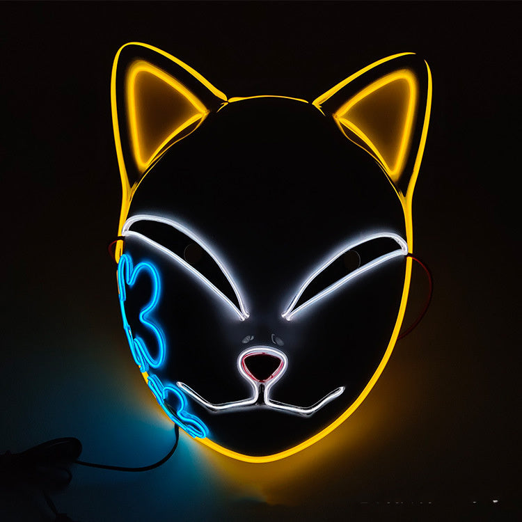 Halloween Light-Up Mask - Glowing LED Cosplay Accessory - Mixed