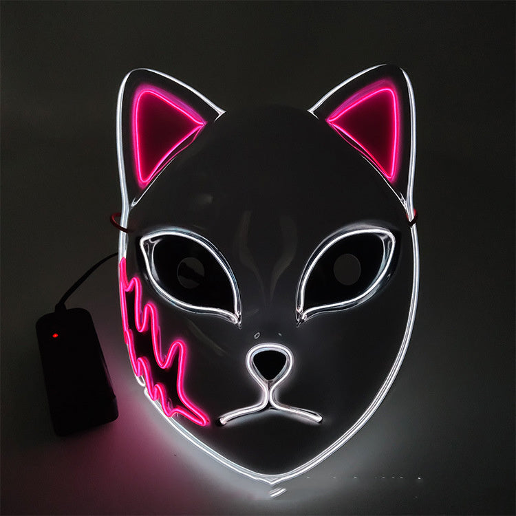 Halloween Light-Up Mask - Glowing LED Cosplay Accessory - Purple