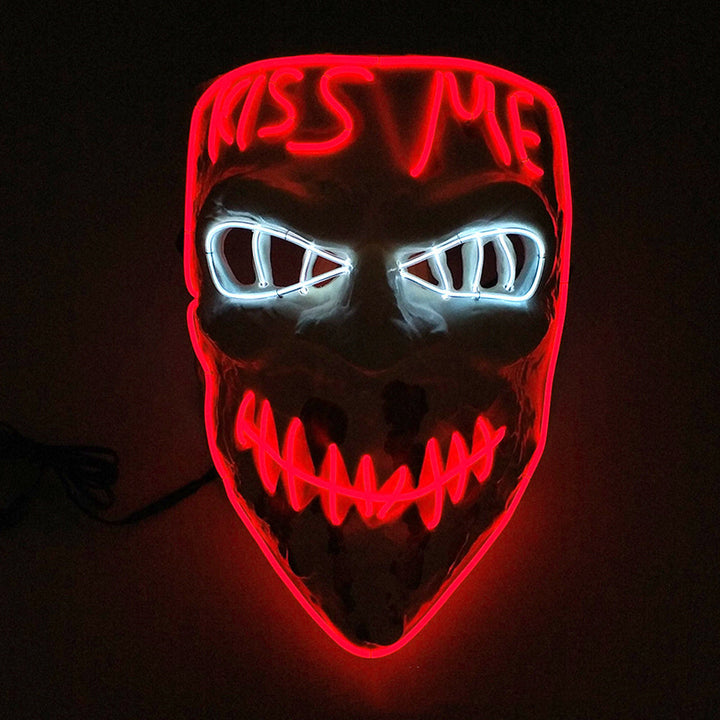Halloween Light-Up Mask - LED Party Accessory - Black