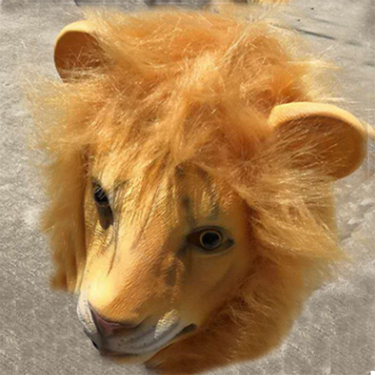 Halloween Lion Mask - Latex Animal Head Costume Accessory