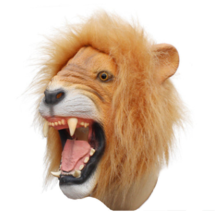 Halloween Lion Mask - Latex Animal Head Costume Accessory