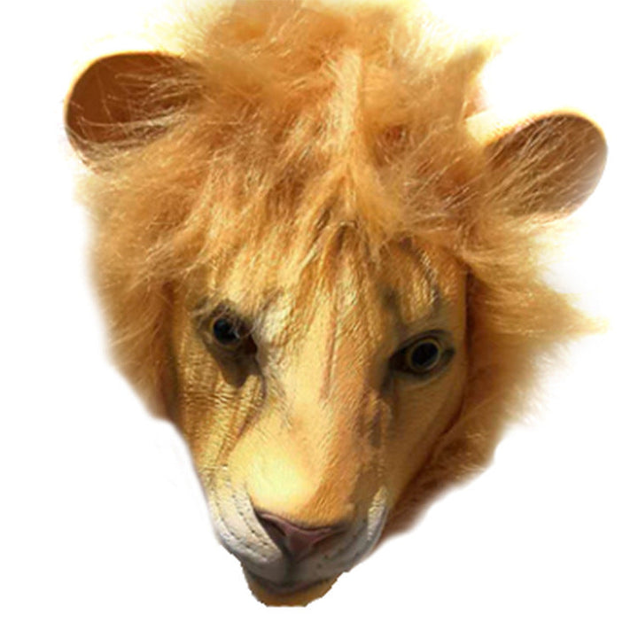 Halloween Lion Mask - Latex Animal Head Costume Accessory