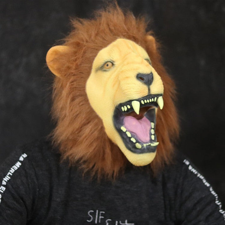 Halloween Lion Mask - Open Mouth Latex Costume