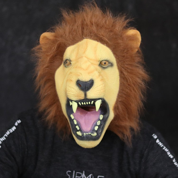 Halloween Lion Mask - Open Mouth Latex Costume