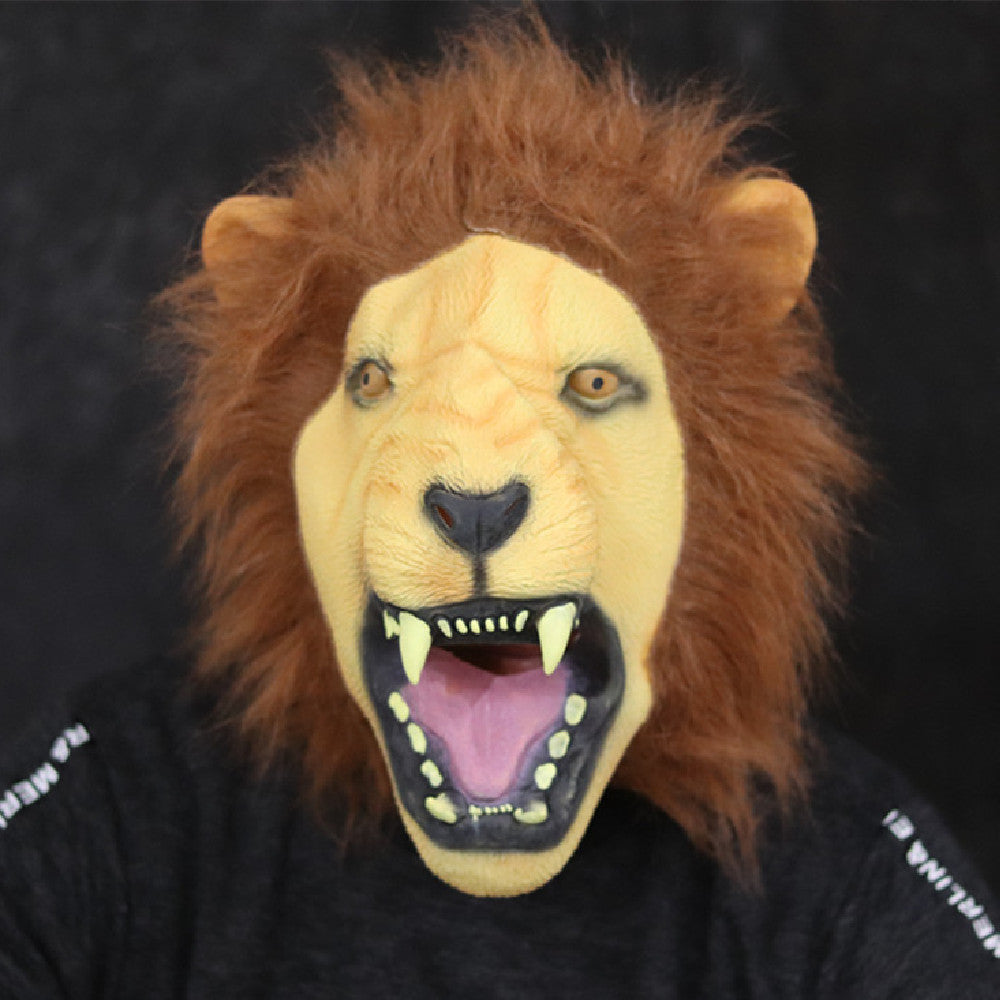 Halloween Lion Mask - Open Mouth Latex Costume