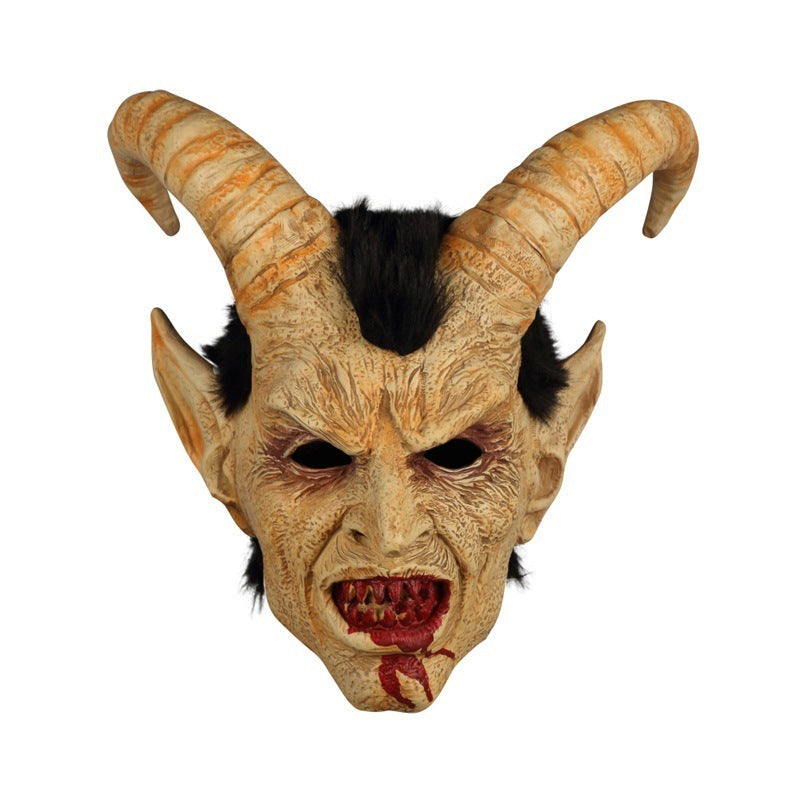 Halloween Lucifer Demon Latex Mask - Realistic Human Face - Black