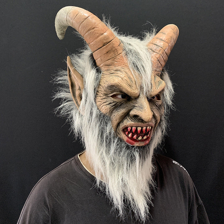 Halloween Lucifer Devil Mask Latex Headpiece - Horror Costume