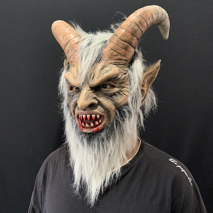 Halloween Lucifer Devil Mask Latex Headpiece - Horror Costume