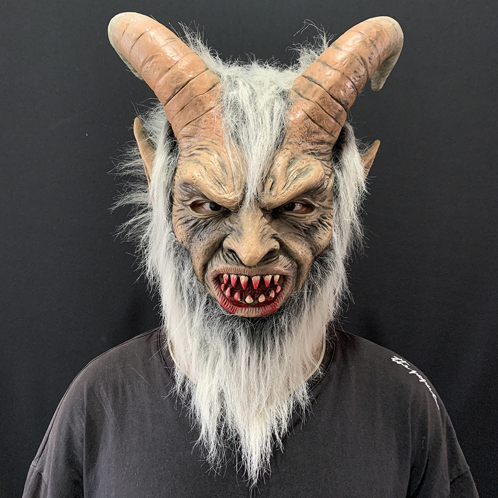 Halloween Lucifer Devil Mask Latex Headpiece - Horror Costume