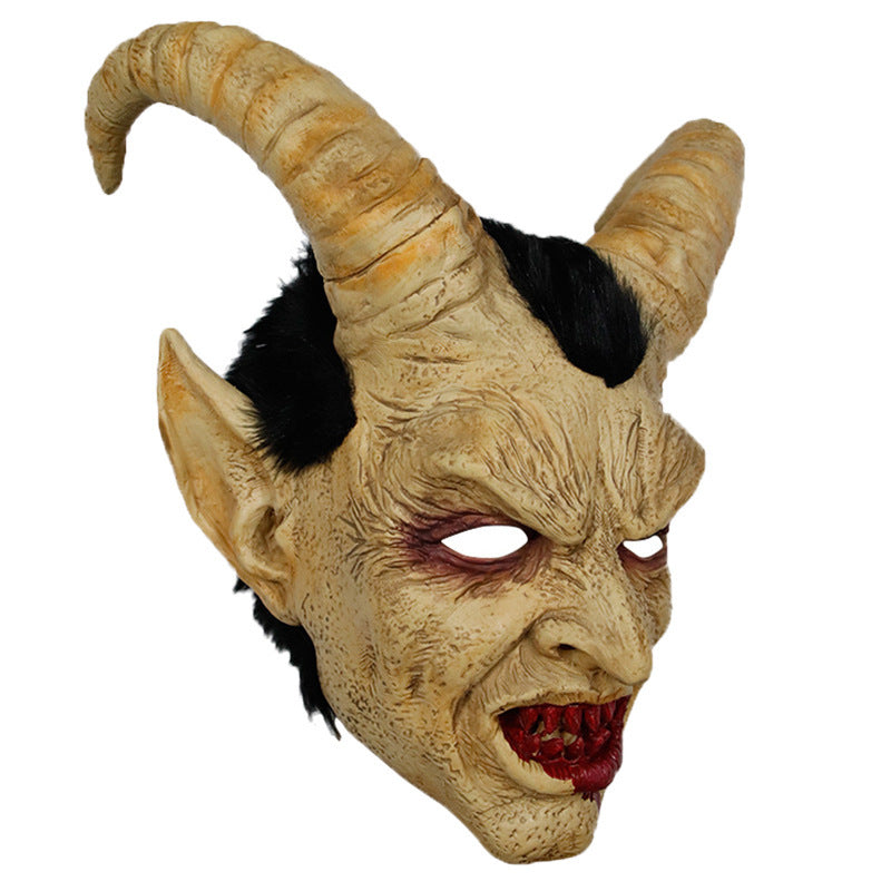 Halloween Lucifer Devil Mask Latex Headpiece - Horror Costume - Devil Red 2