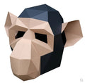 Halloween Monkey Mask - Geometric Paper Craft Headpiece