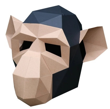 Halloween Monkey Mask - Geometric Paper Craft Headpiece