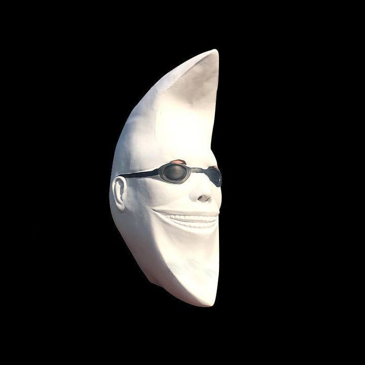 Halloween Moon Mask Headpiece - White Celestial Party Accessory