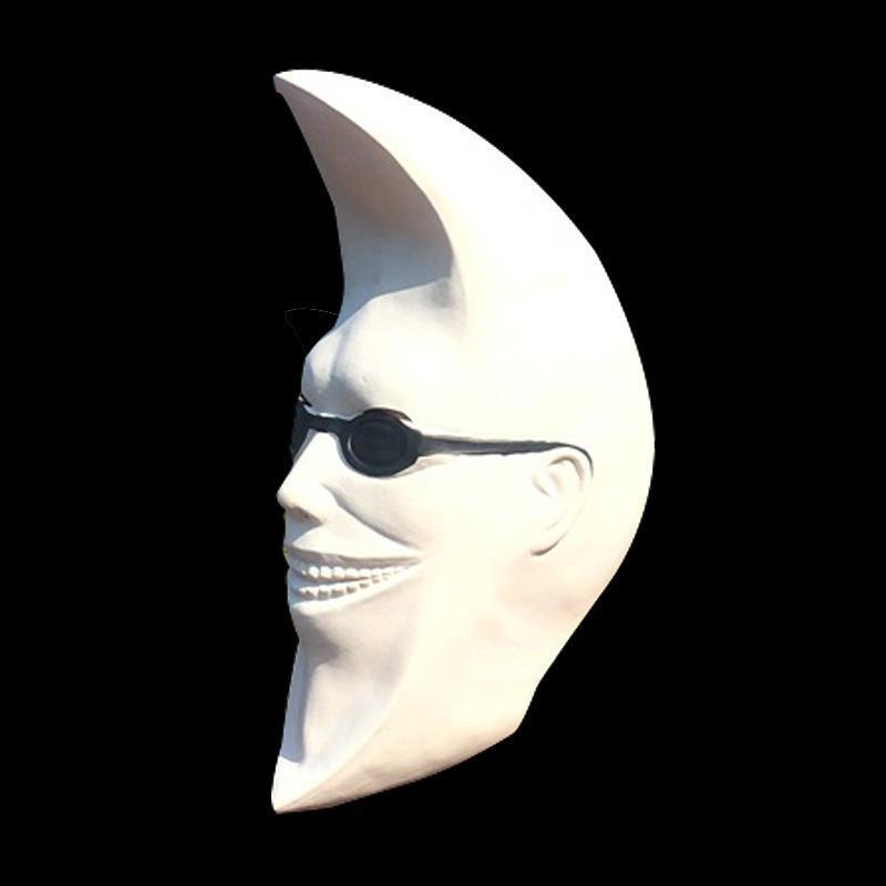 Halloween Moon Mask Headpiece - White Celestial Party Accessory