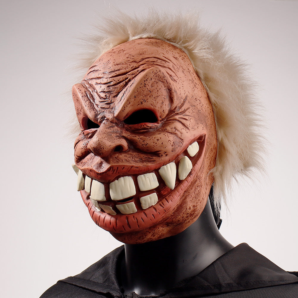 Halloween Old Man Mask with Buck Teeth - Funny Latex Costume