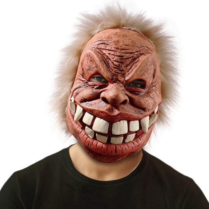 Halloween Old Man Mask with Buck Teeth - Funny Latex Costume