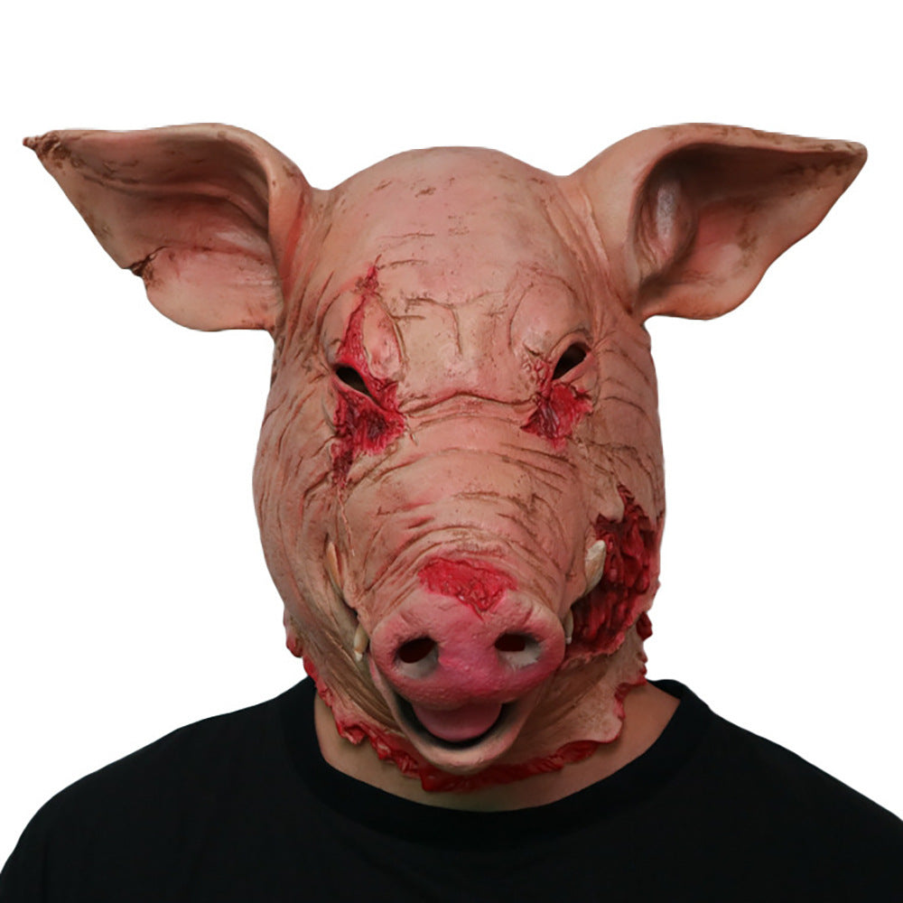 Halloween Pig Latex Mask - Scary Horror Costume Accessory
