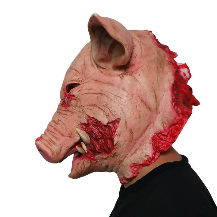 Halloween Pig Latex Mask - Scary Horror Costume Accessory