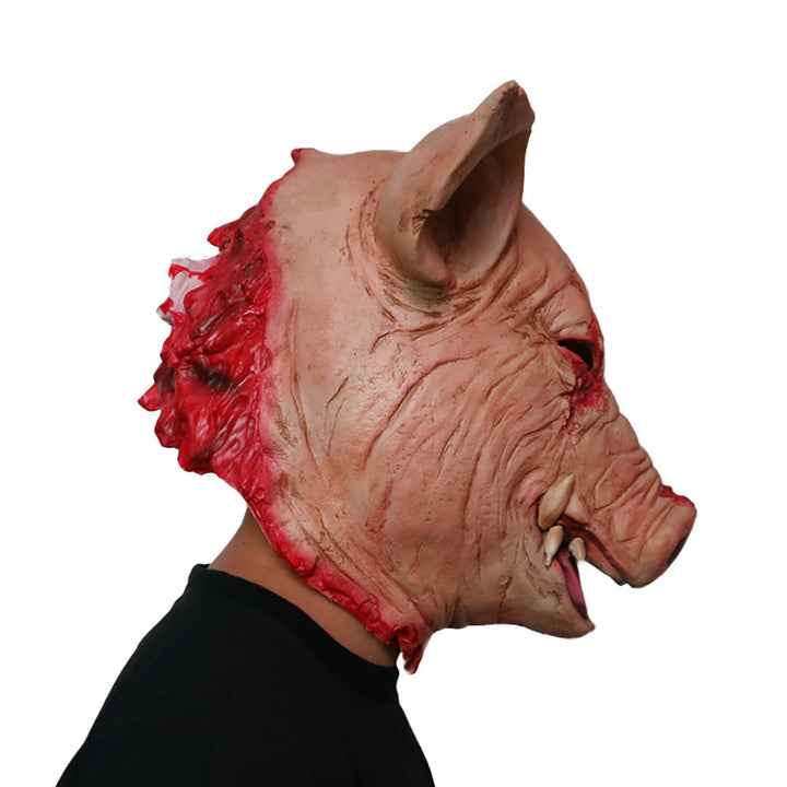 Halloween Pig Latex Mask - Scary Horror Costume Accessory