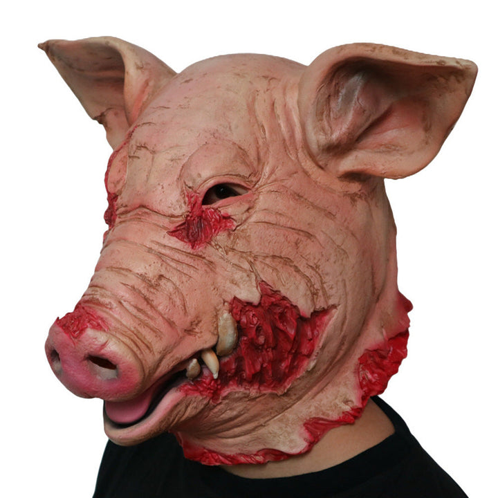 Halloween Pig Latex Mask - Scary Horror Costume Accessory