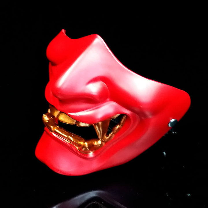 Halloween Prajna Half-Face Mask - Horror Resin Accessory