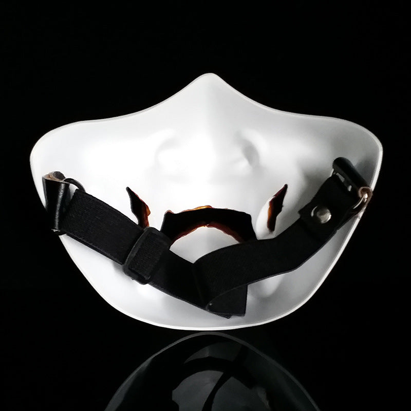 Halloween Prajna Half-Face Mask - Horror Resin Accessory