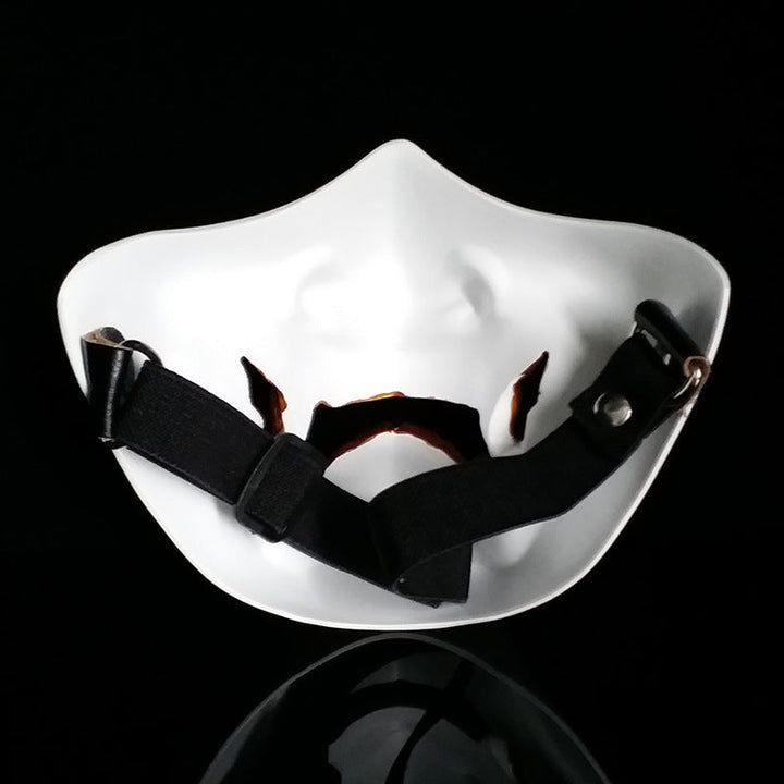 Halloween Prajna Half-Face Mask - Horror Resin Accessory