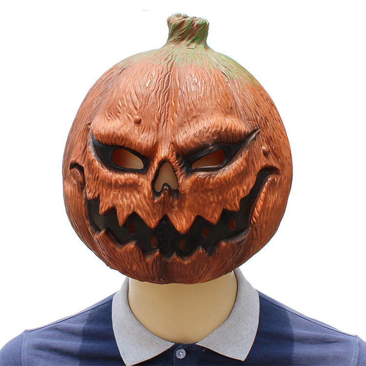 Halloween Pumpkin Latex Mask - Party & Trick-or-Treat Costume Accessor - Orange