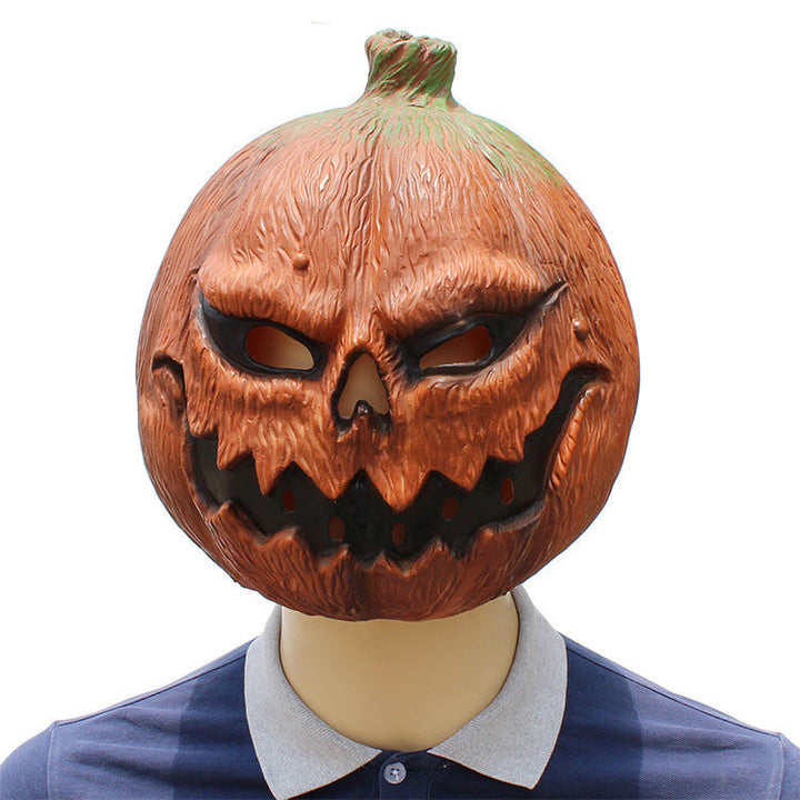 Halloween Pumpkin Latex Mask - Party & Trick-or-Treat Costume Accessor - Orange
