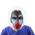 Halloween Red Face Baboon Latex Mask - Primate Costume Head