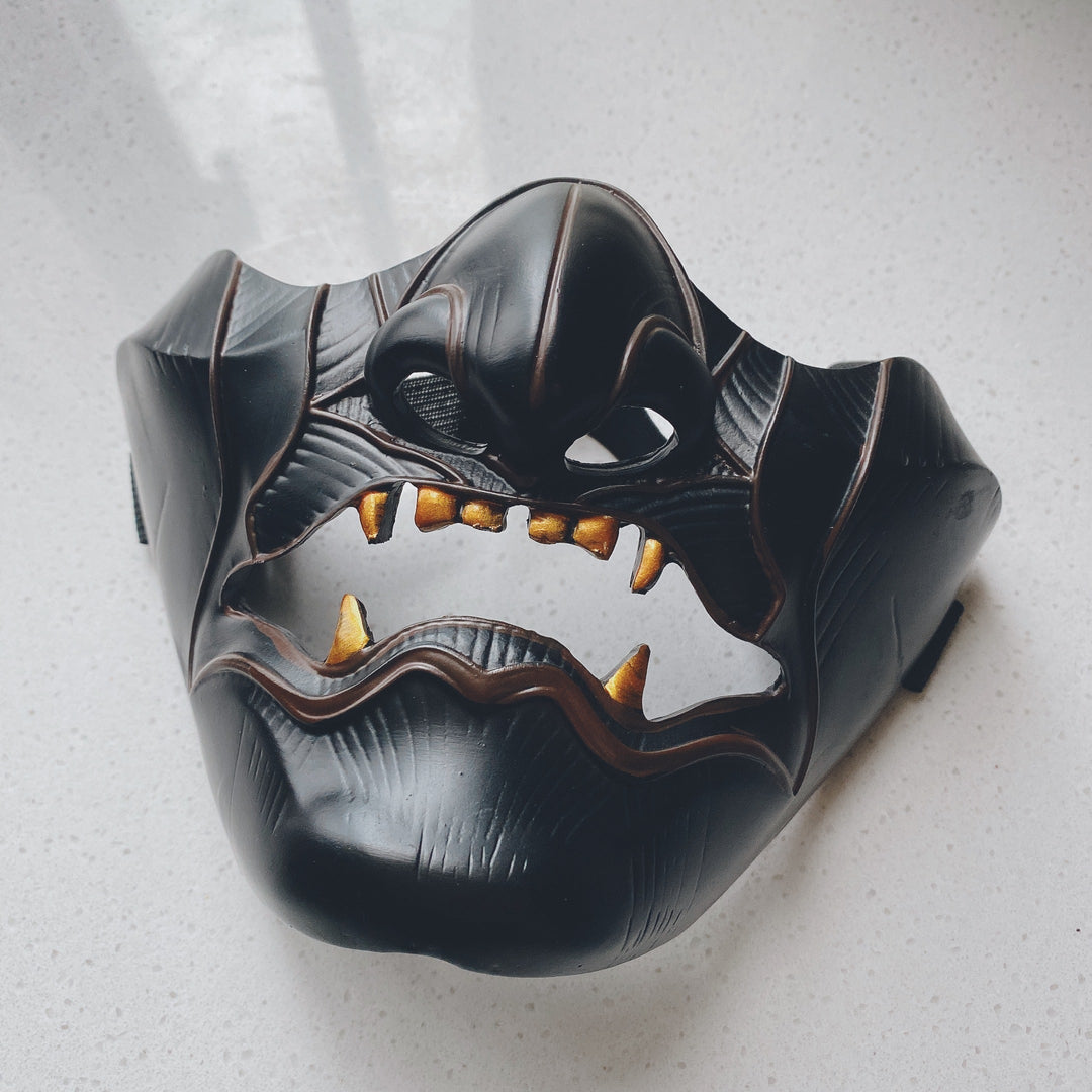 Halloween Resin Mask - Concave Cosplay Design - Black