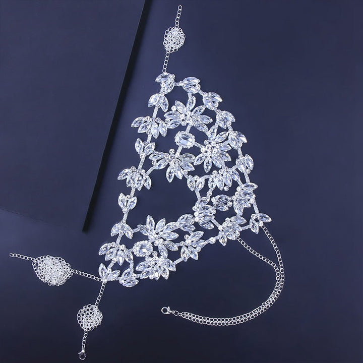 Halloween Rhinestone Masquerade Mask - Silver Party Accessory