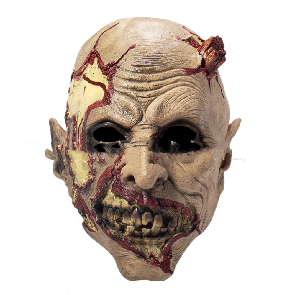 Halloween Scary Old Man Latex Mask - Creepy Character Face