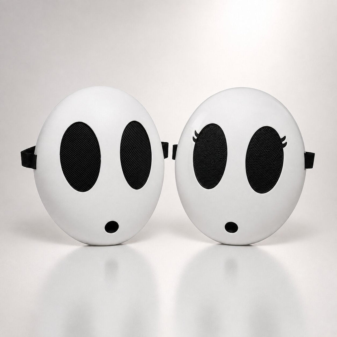 Halloween Shy Guy Mask - White Character Face Accessory